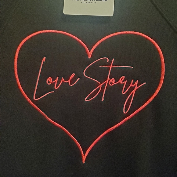 Taylor Swift Travis Kelce Love Story Embroidered Sweatshirt In Black Pink Size M - Picture 5 of 5